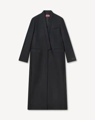 Abrigo tipo kimono de lana virgen y seda
