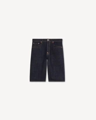 Bermudas boyfriend de cintura baja en denim japonés