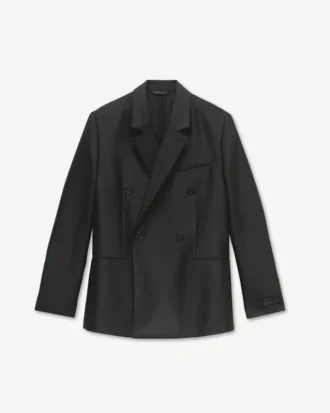 Blazer con solapas en punta de lana virgen y seda