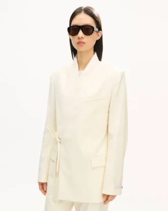 Blazer tipo kimono de lana virgen
