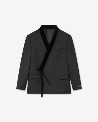 Blazer tipo kimono de lana virgen