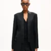Blazer tipo kimono de lana virgen