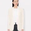Blazer tipo kimono de un solo botonero en lana virgen Blazer tipo kimono de un solo botonero en lana virgen