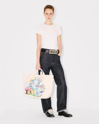 Bolso tote grande «Kenzo Cartoon» de lona