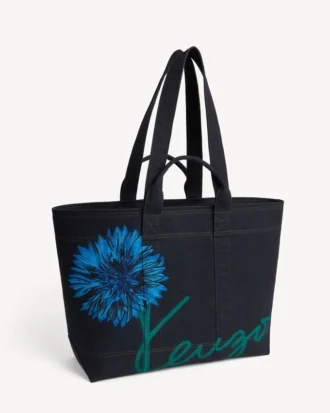 Bolso tote grande «Kenzo Tulip» en sarga tipo denim