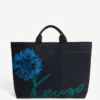 Bolso tote grande «Kenzo Tulip» en sarga tipo denim Bolso tote grande «Kenzo Tulip» en sarga tipo denim
