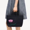 Bolso tote pequeño «Kenzo Tulip» en sarga tipo denim Bolso tote pequeño «Kenzo Tulip» en sarga tipo denim