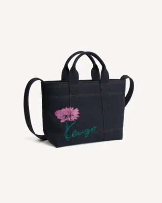 Bolso tote pequeño «Kenzo Tulip» en sarga tipo denim