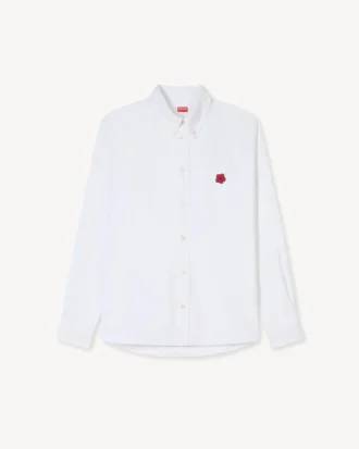 Camisa informal bordada «Boke Flower» en algodón Oxford