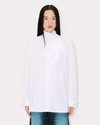 Camisa oversize con lazo en algodón
