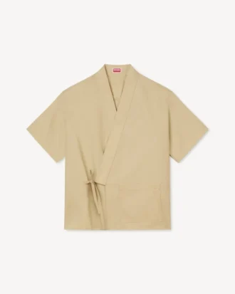 Camisa tipo kimono de algodón ripstop