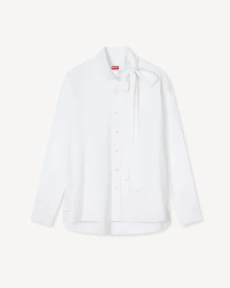 Camisas con cuello de lazo de algodón