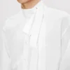 Camisas con cuello de lazo de algodón