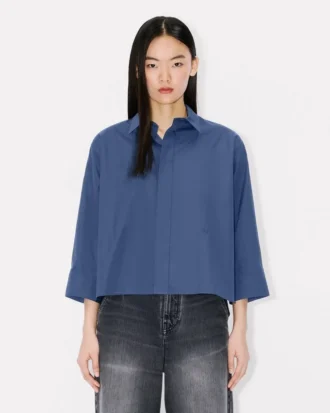 Camisas de manga 3/4 en popelín de algodón