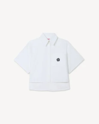 Camisas de manga corta bordadas «Boke Flower 2.0» en popelín de algodón