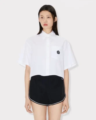 Camisas de manga corta bordadas «Boke Flower 2.0» en popelín de algodón