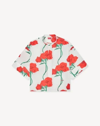 Camisas de manga corta «Kenzo Archive Rose» en popelín de algodón