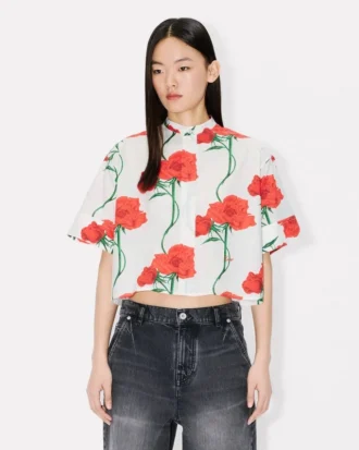 Camisas de manga corta «Kenzo Archive Rose» en popelín de algodón