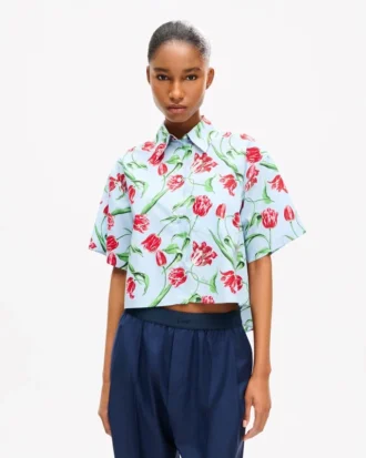 Camisas de manga corta «Kenzo Tulip» en popelín de algodón
