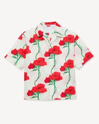 Camisas hawaianas de manga corta «Kenzo Archive Rose» en algodón