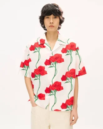Camisas hawaianas de manga corta «Kenzo Archive Rose» en algodón