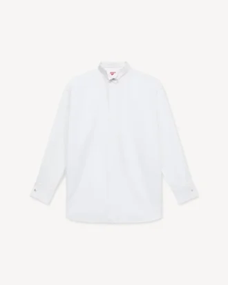 Camisas oversize con cuello de pie en popelín de algodón