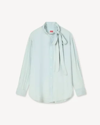 Camisas oversize con lazo en cambray Stone Bleach