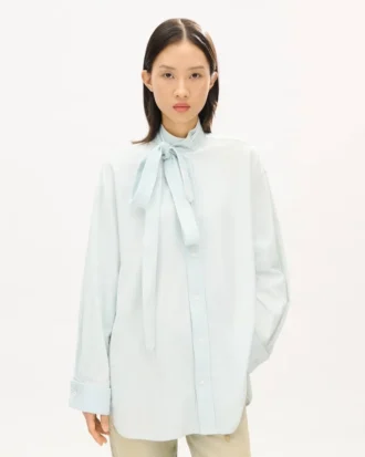Camisas oversize con lazo en cambray Stone Bleach