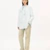 Camisas oversize con lazo en cambray Stone Bleach Camisas oversize con lazo en cambray Stone Bleach