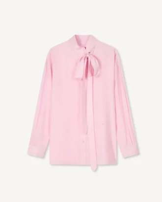 Camisas oversize con lazo en seda mixta