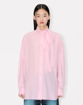 Camisas oversize con lazo en seda mixta