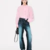 Camisas oversize con lazo en seda mixta Camisas oversize con lazo en seda mixta