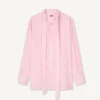 Camisas oversize con lazo en seda mixta Camisas oversize con lazo en seda mixta