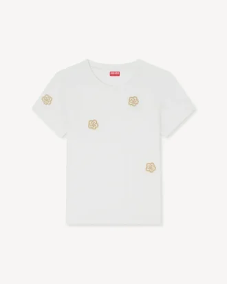 Camiseta bordada con motivos «Boke Flower» en algodón
