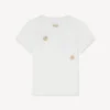 Camiseta bordada con motivos «Boke Flower» en algodón Camiseta bordada con motivos «Boke Flower» en algodón