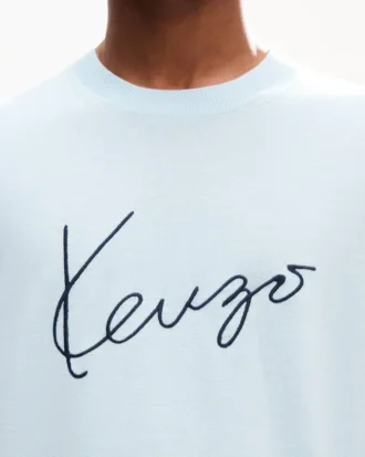 Camiseta bordada «Kenzo Signature» en lana merina