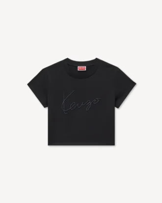 Camiseta corta bordada «Kenzo Signature» de algodón