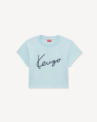 Camiseta corta bordada «Kenzo Signature» de algodón