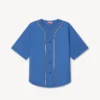 Camiseta de béisbol de manga corta «Boke Flower 2.0» en popelín de algodón Camiseta de béisbol de manga corta «Boke Flower 2.0» en popelín de algodón