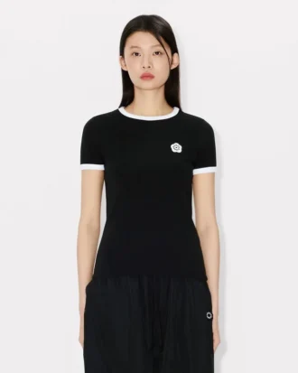Camiseta de canalé bordada «Boke Flower 2.0»