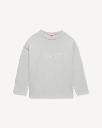 Camiseta de manga larga con bordado «Kenzo Signature» en algodón