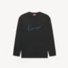 Camiseta de manga larga con bordado «Kenzo Signature» en algodón Camiseta de manga larga con bordado «Kenzo Signature» en algodón