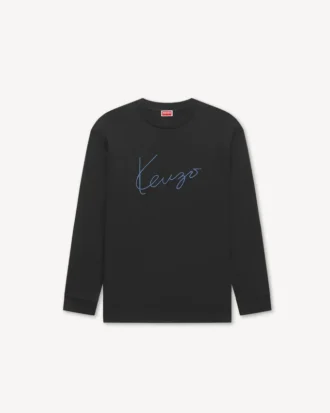 Camiseta de manga larga con bordado «Kenzo Signature» en algodón