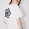 Camiseta holgada con bordado «Boke Flower»