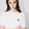 Camiseta holgada con bordado «Boke Flower»