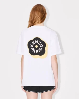 Camiseta holgada de algodón con bordado «Boke Flower 2.0»