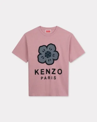 Camiseta oversize con bordado «Boke Flower» en algodón grueso