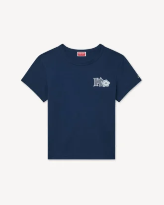 Camiseta pequeña ajustada de algodón con el emblema «Kenzo Paris» bordado