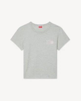 Camiseta pequeña ajustada de algodón con el emblema «Kenzo Paris» bordado