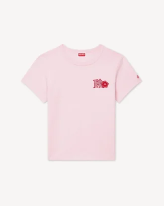 Camiseta pequeña ajustada de algodón con el emblema «Kenzo Paris» bordado